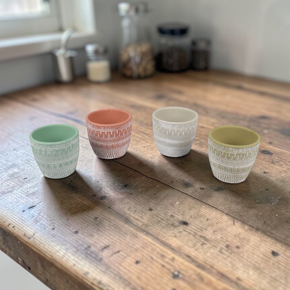Set of 4 Mini Terracotta Succulent Pots
